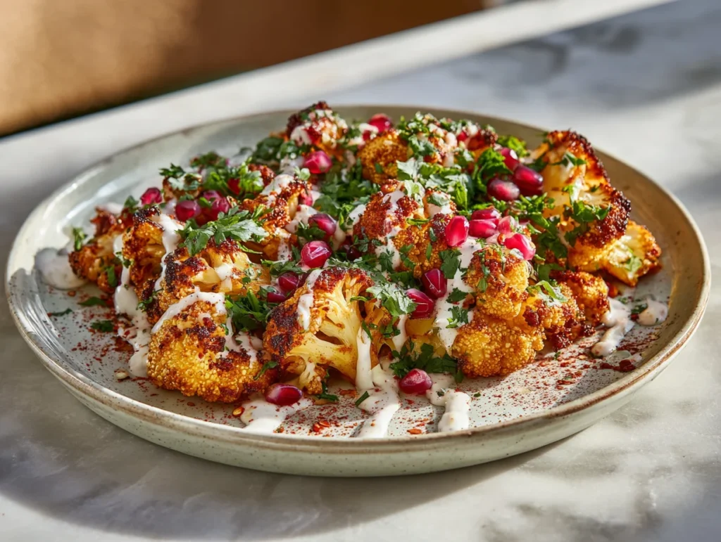 Smoky Harissa Roasted Cauliflower Steaks