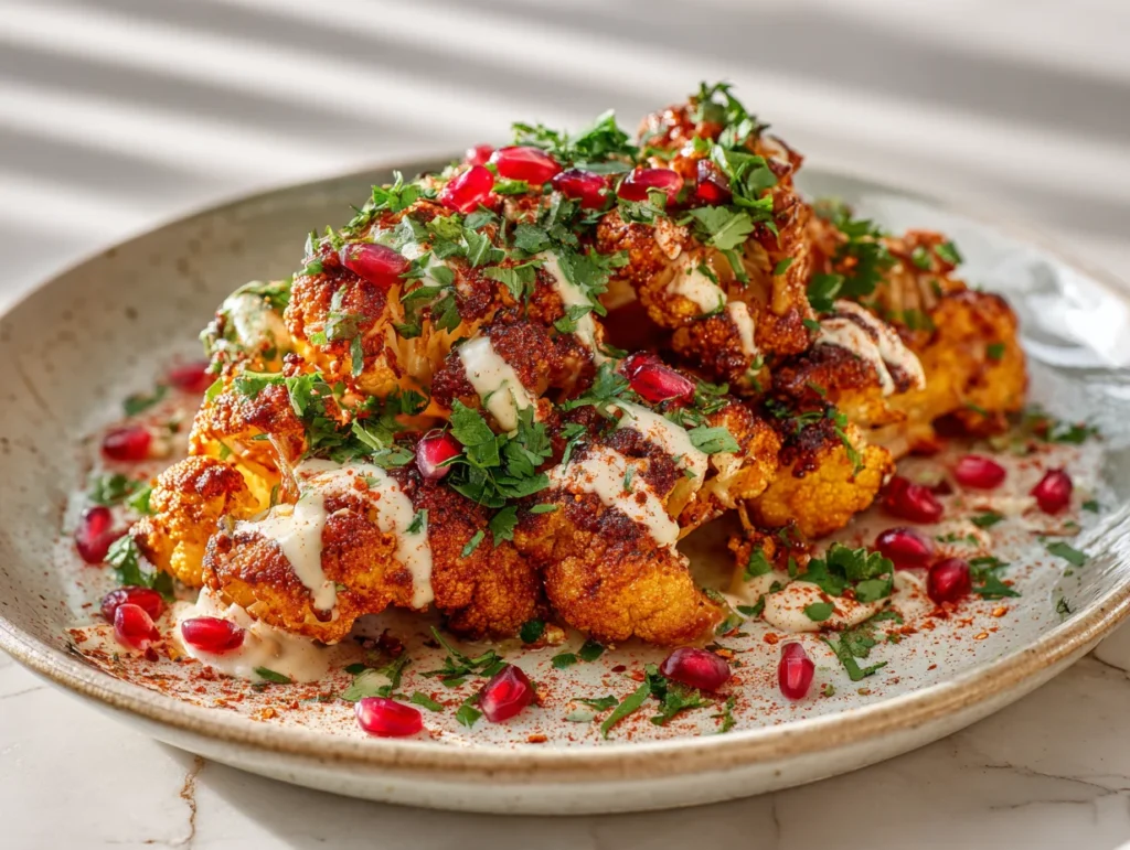 Smoky Harissa Roasted Cauliflower Steaks