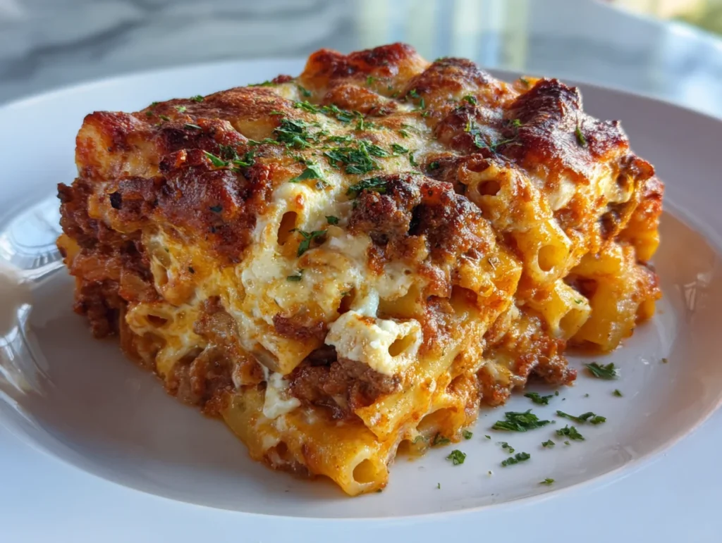 baked ziti with ground beef and ricotta