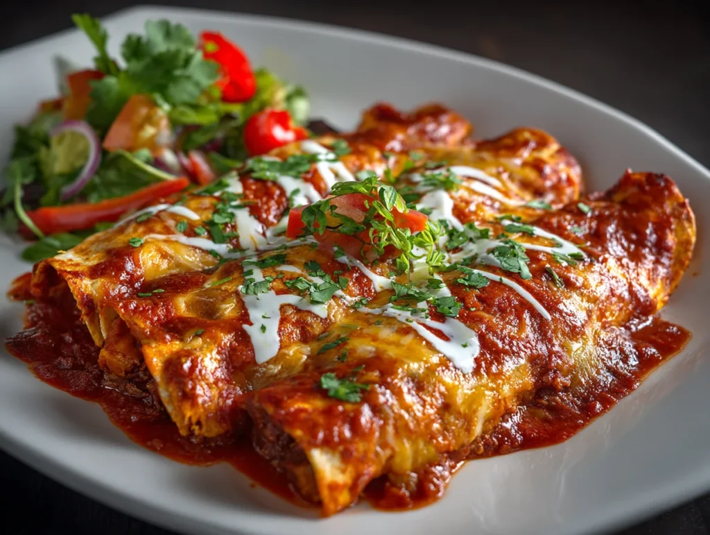 beef enchiladas with red sauce