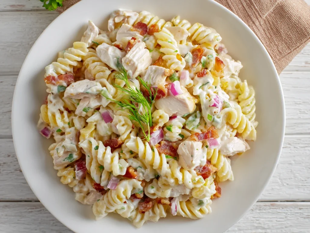 chicken bacon ranch pasta salad
