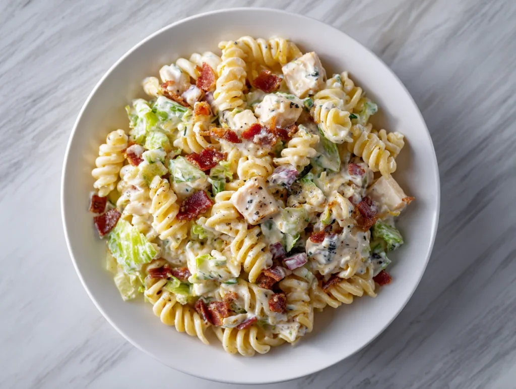 chicken bacon ranch pasta salad
