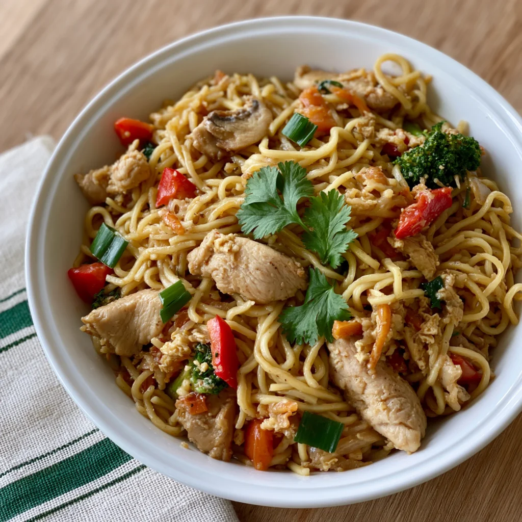 chicken stir fry with noodles