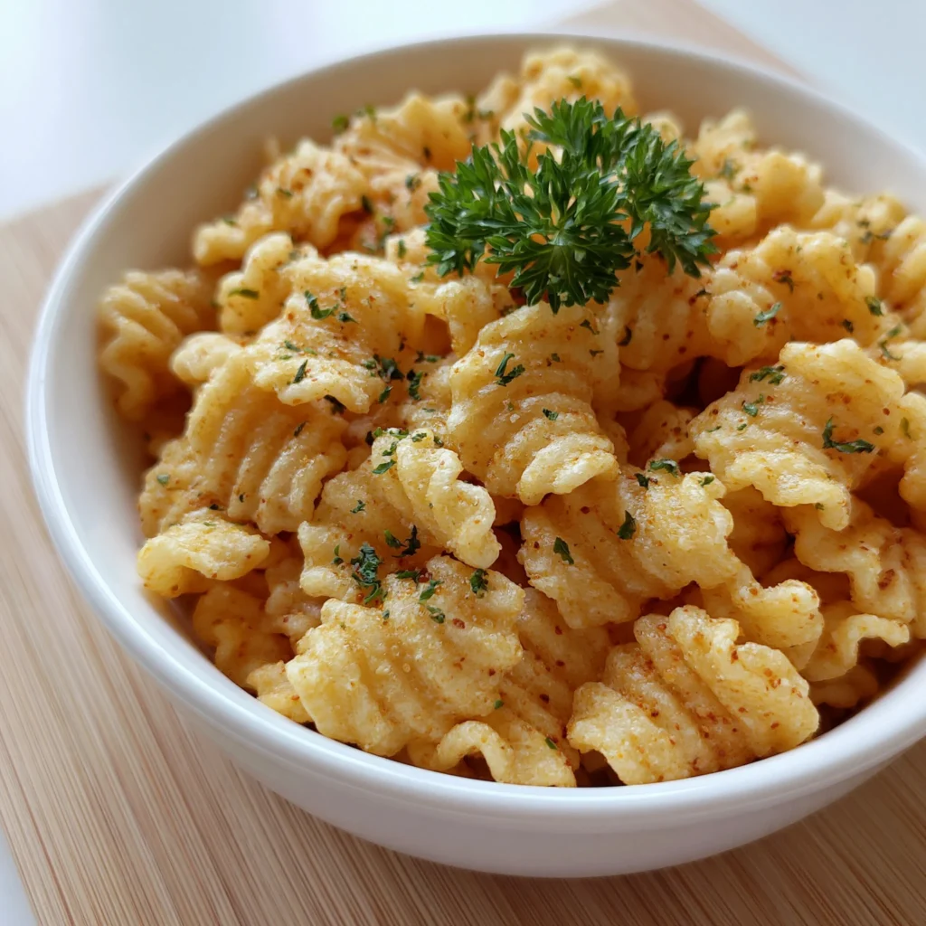 crunchy pasta chips snack