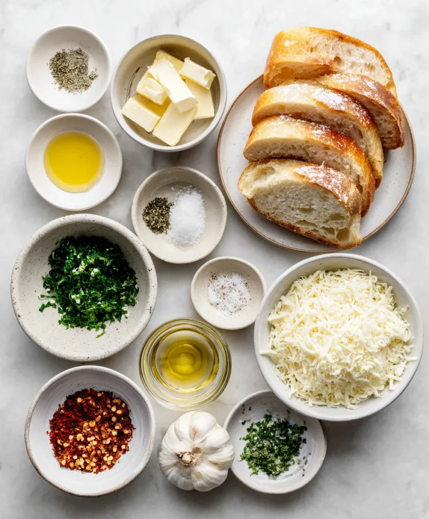 garlic bread with sliced bread