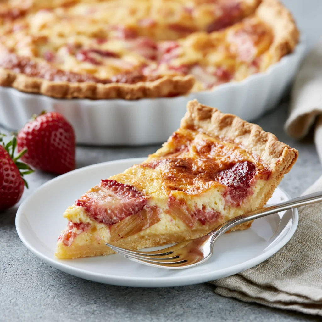 strawberry rhubarb custard pie