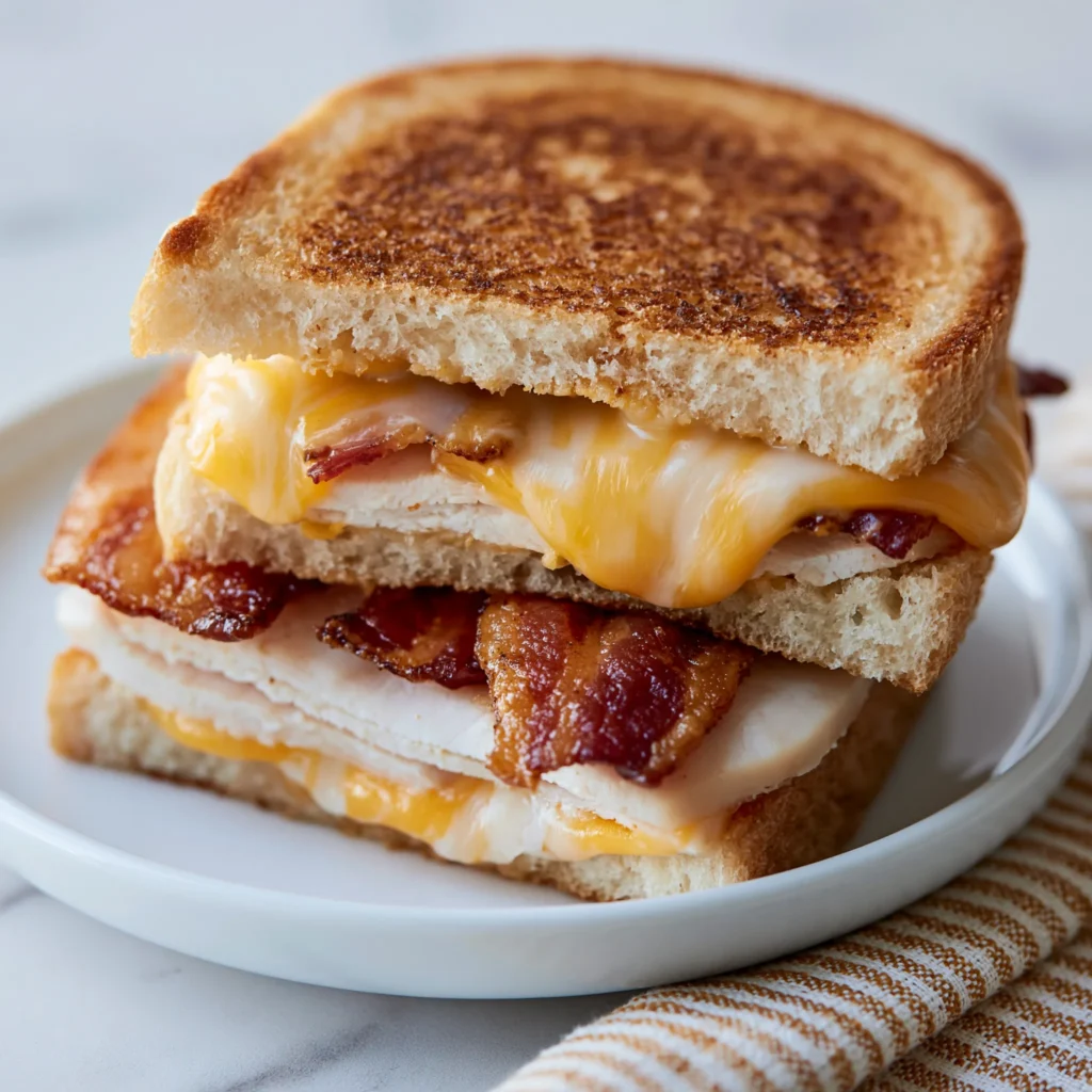 Cheddar and Bacon Turkey Melt on Sourdough