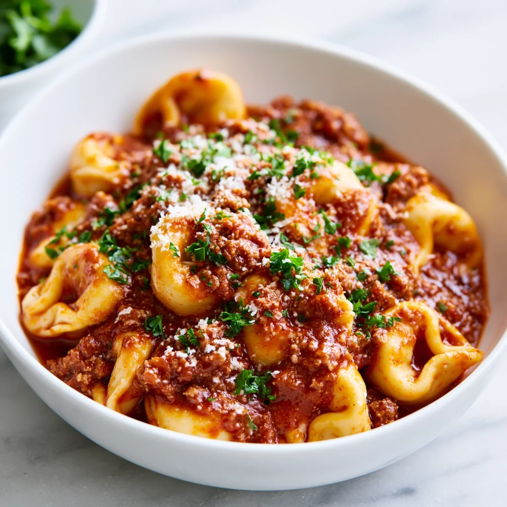 Cheese Tortellini With Meat Sauce