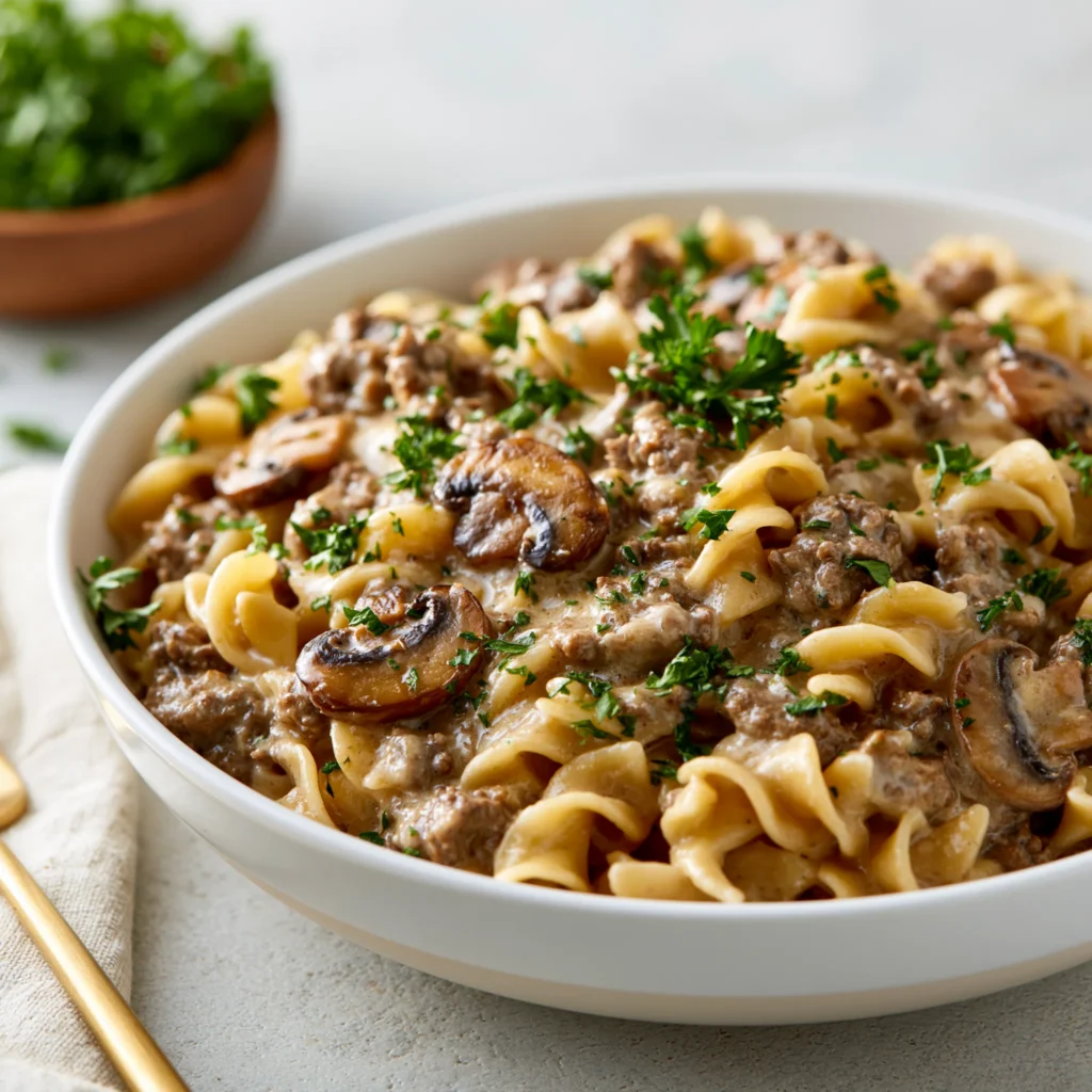 Ground Beef Stroganoff