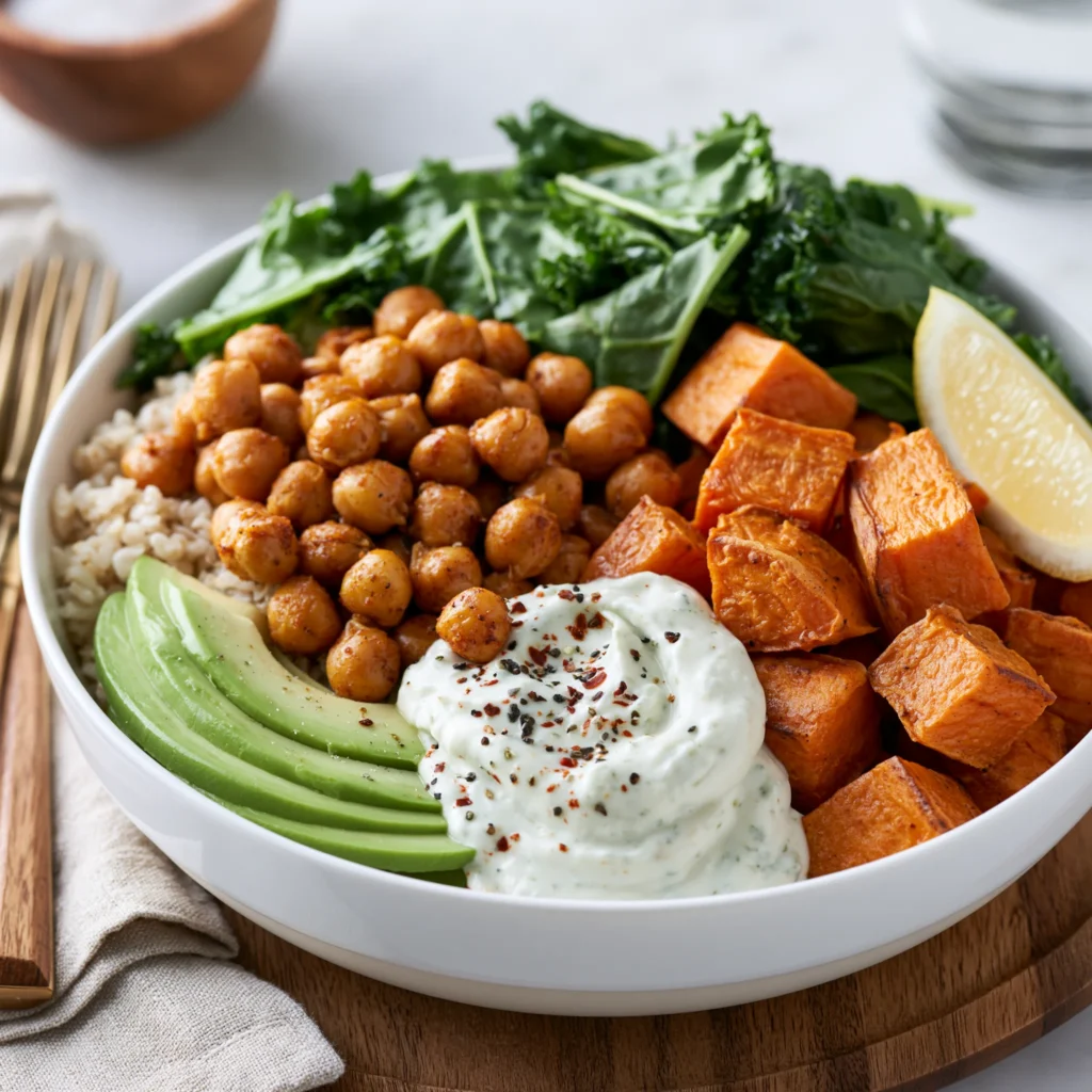 Spiced Chickpea & Sweet Potato Buddha Bowl