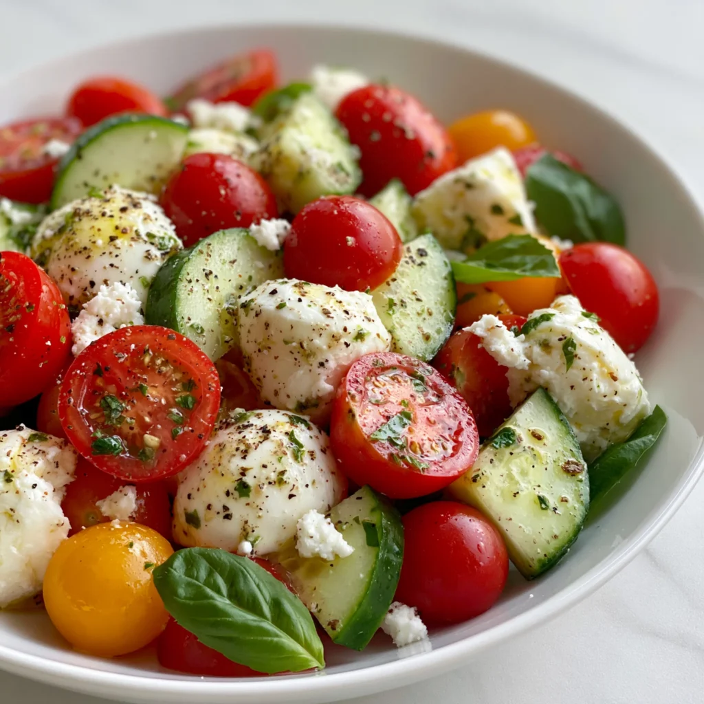 cucumber tomato mozzarella salad