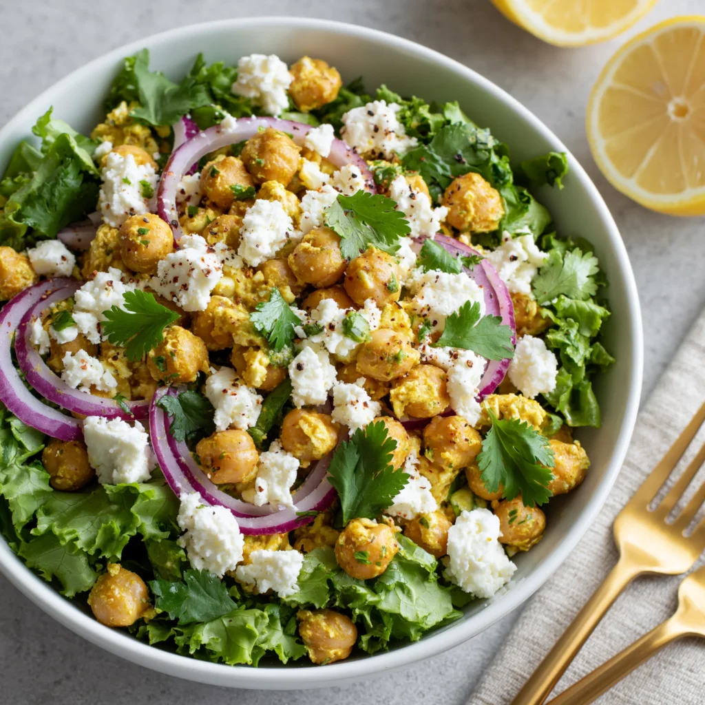 curry chickpea cottage cheese salad