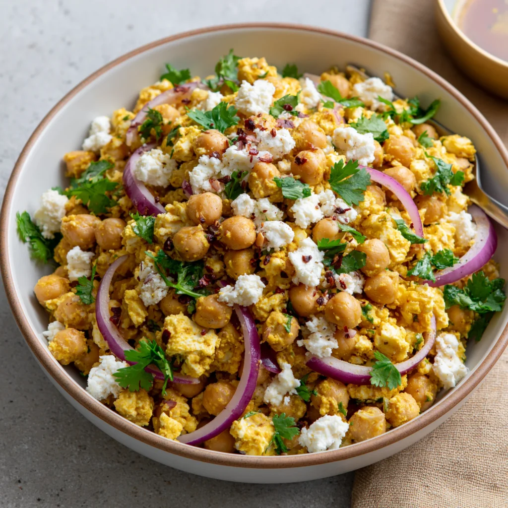 curry chickpea cottage cheese salad