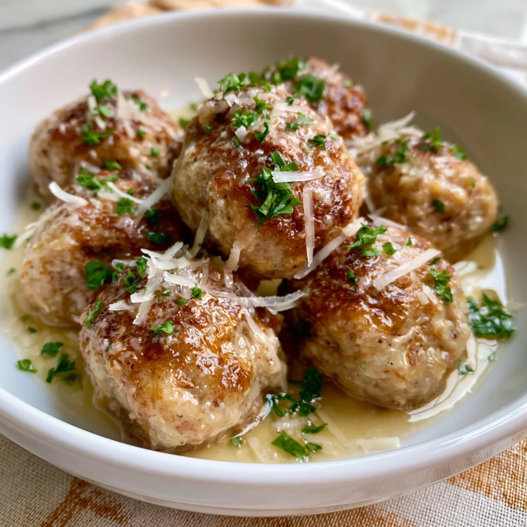 keto garlic butter parmesan meatballs