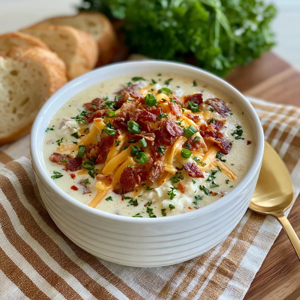 loaded cheesy potato soup
