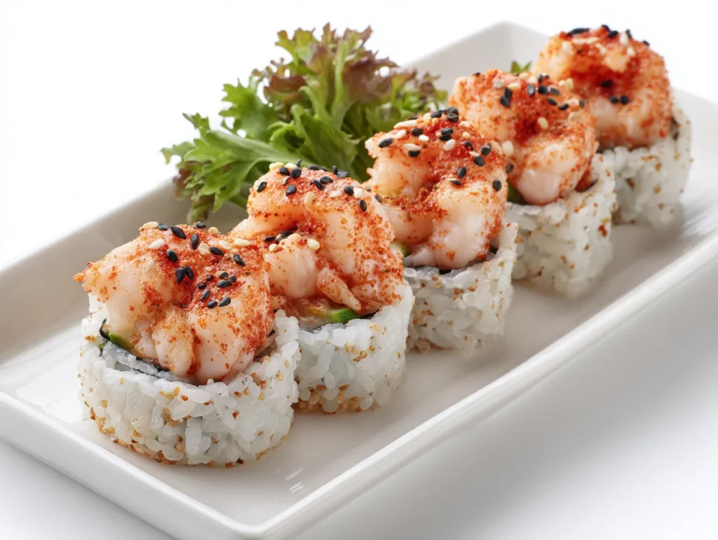 spicy shrimp roll sushi