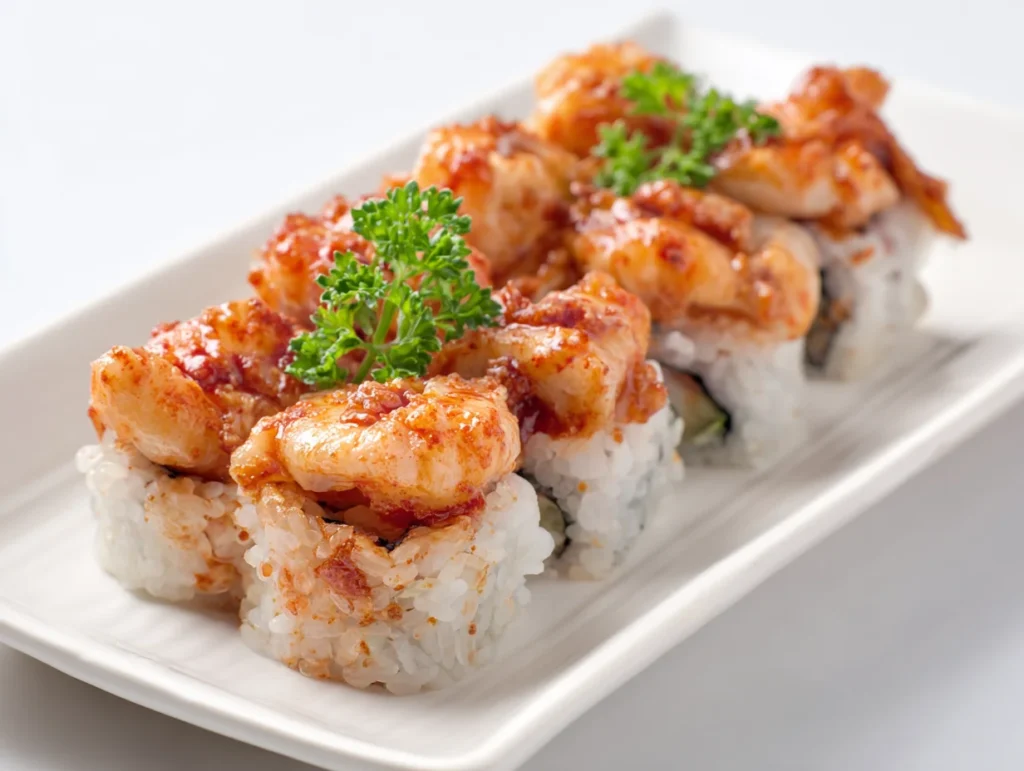 spicy shrimp roll sushi