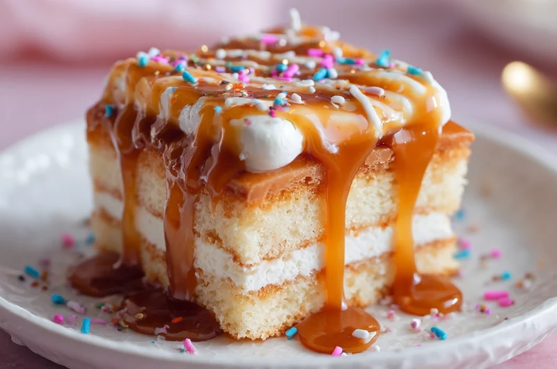Caramel Drizzle Bento Cake Recipe