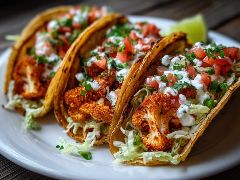 Crispy Air Fryer Cauliflower Tacos Recipe.