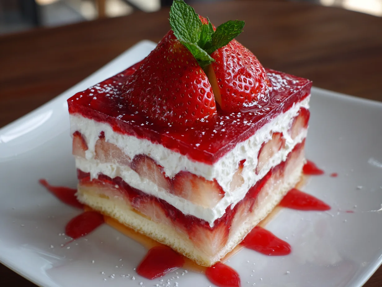 Delicious Strawberry Jam layered Bento Cake