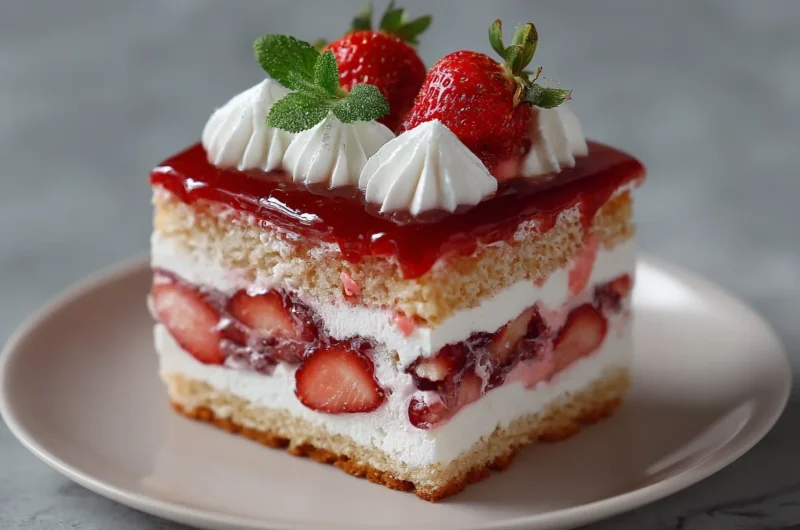 Strawberry Jam layered Bento Cake