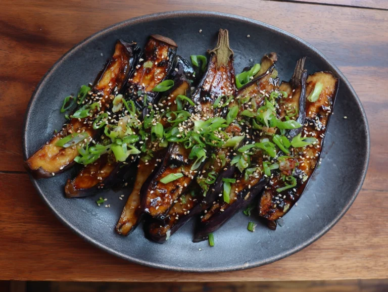 Miso-Glazed Eggplant with Sesame and Scallions..