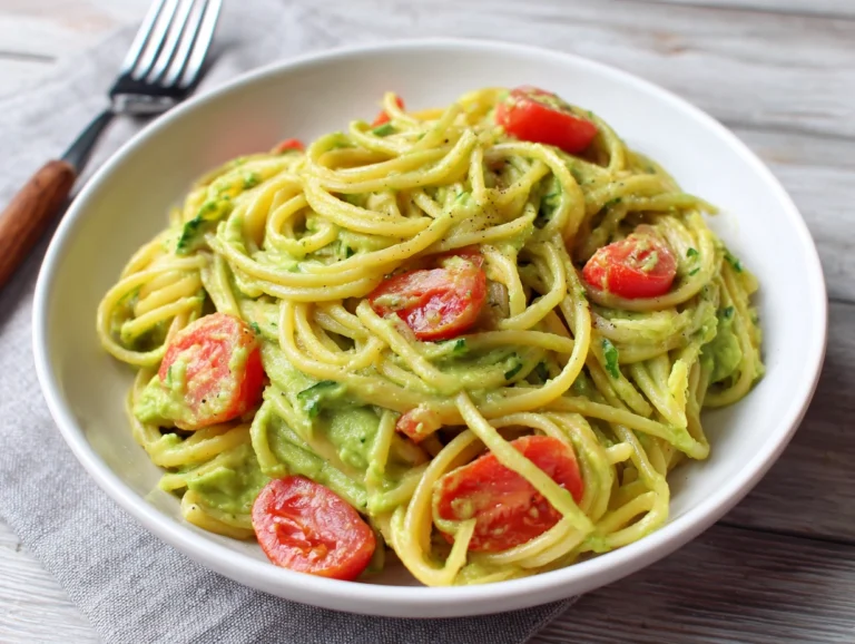 Easy & Creamy Avocado Pasta Vegan Recipe.