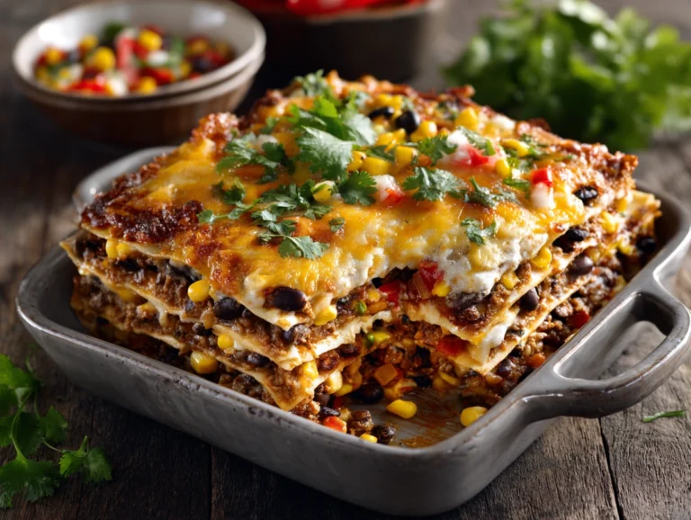 Healthy Vegetarian Mexican Lasagna Recipe.