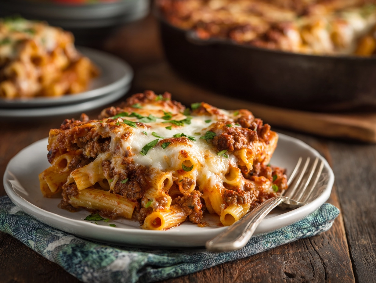 Flavor-Packed Baked Ziti with Ground Beef Recipe