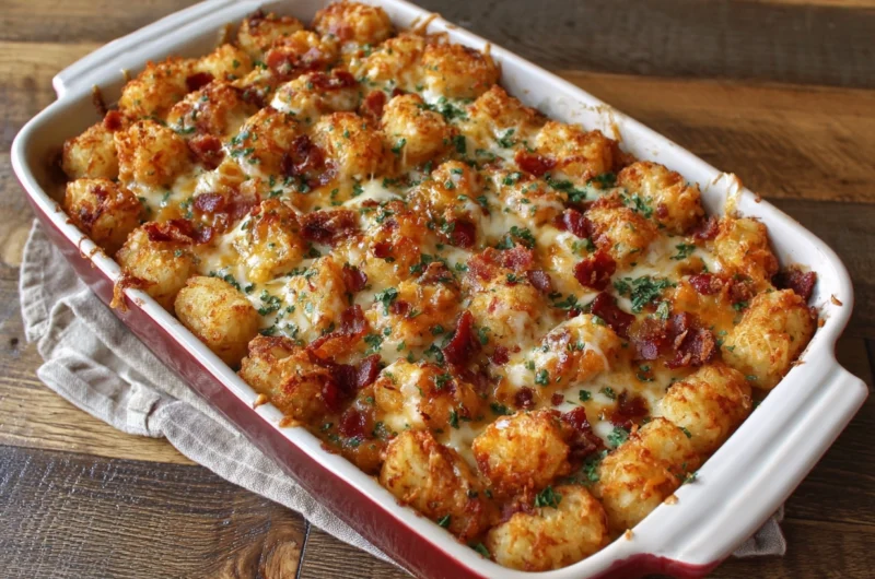 Chicken Bacon Ranch Tater Tot Casserole