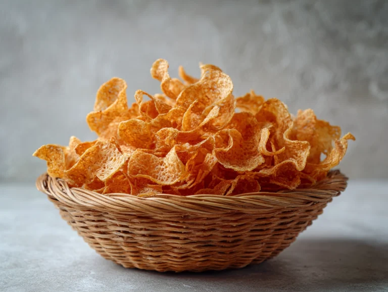 crunchy pasta chips snack.