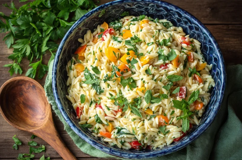 Creamy Orzo Pasta Salad Recipe