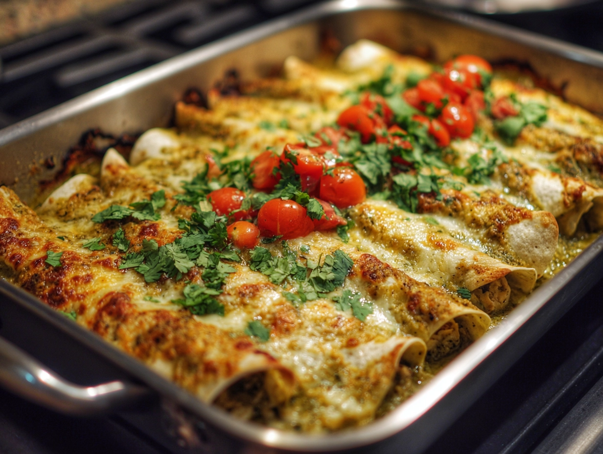 Quick and Creamy Salsa Verde Chicken Enchiladas Recipe