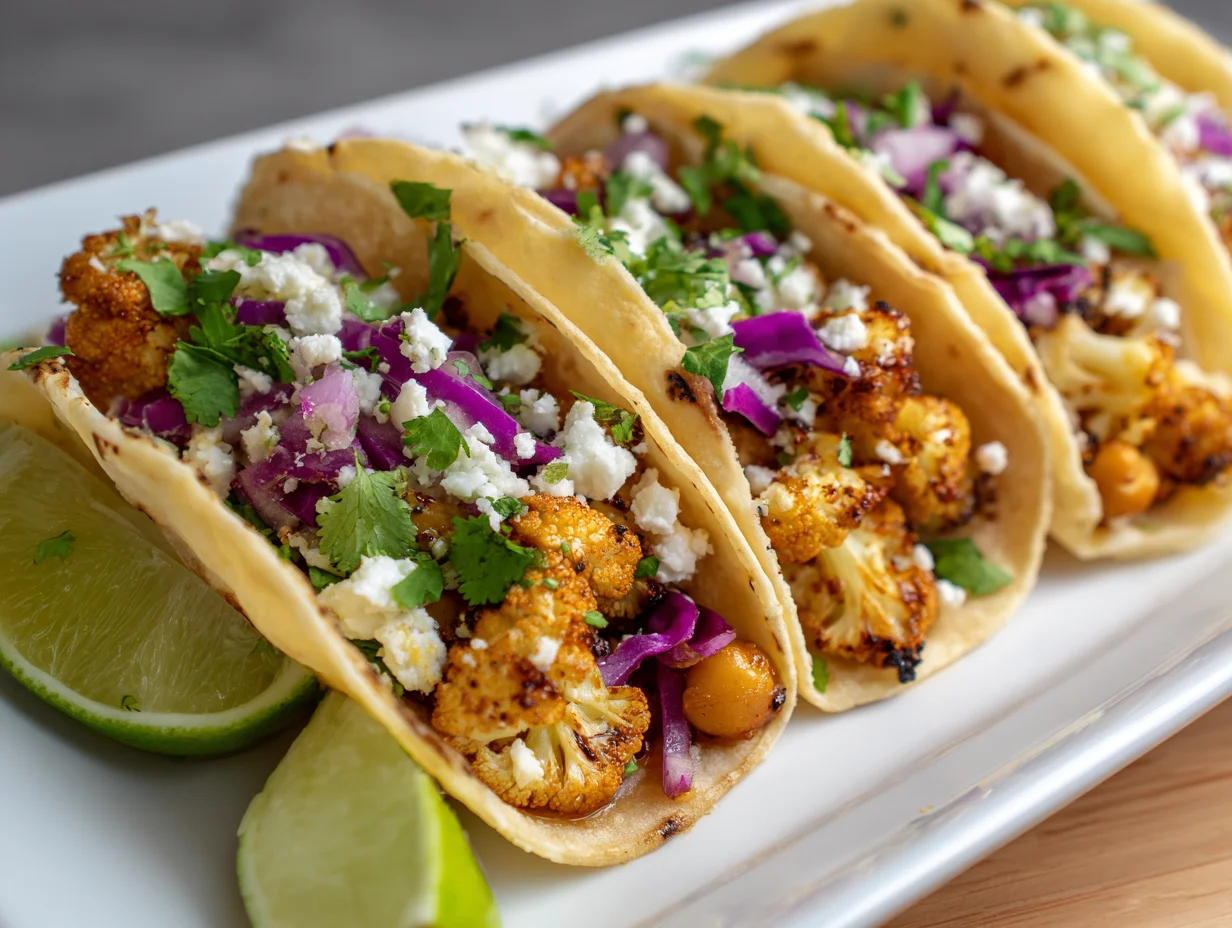 Air Fryer Cauliflower & Chickpea Tacos