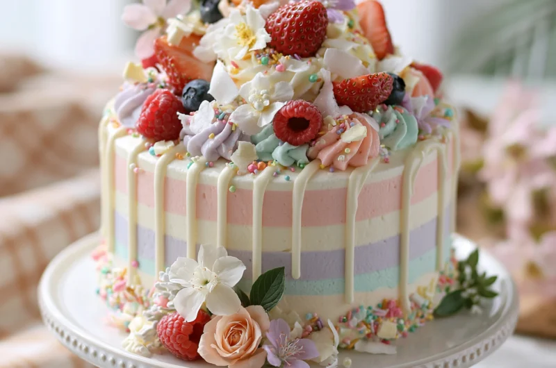 Pastel Decorated Korean Style Bento Cake Recipe