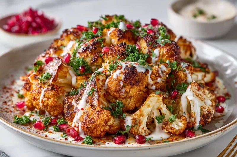 Smoky Harissa Roasted Cauliflower Steaks Recipe