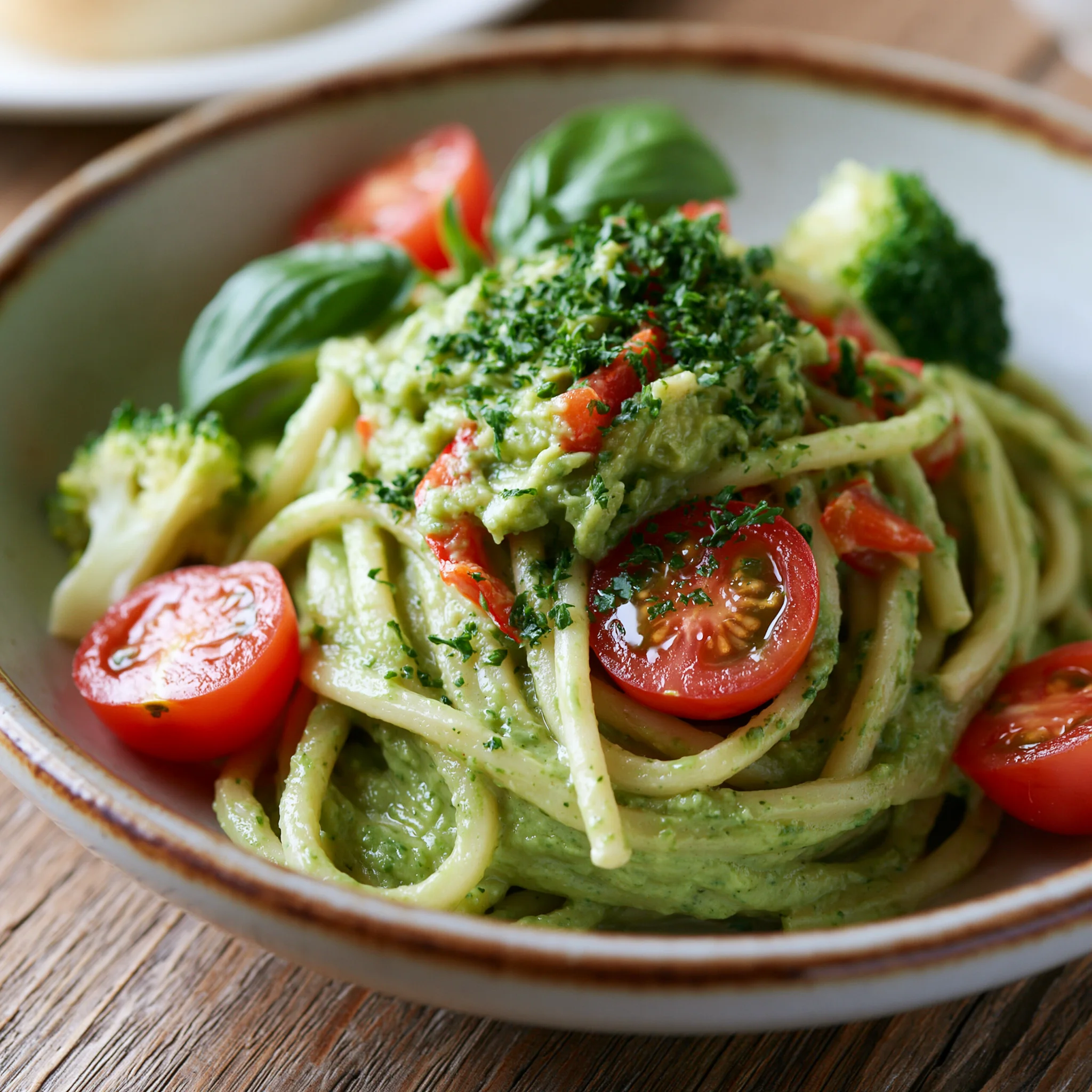 Vegetable Pasta with Avocado or Creamy Sauce
