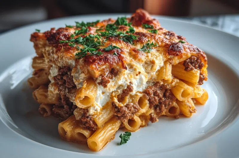 Best Ever Baked Ziti with Ground Beef and Ricotta Recipe