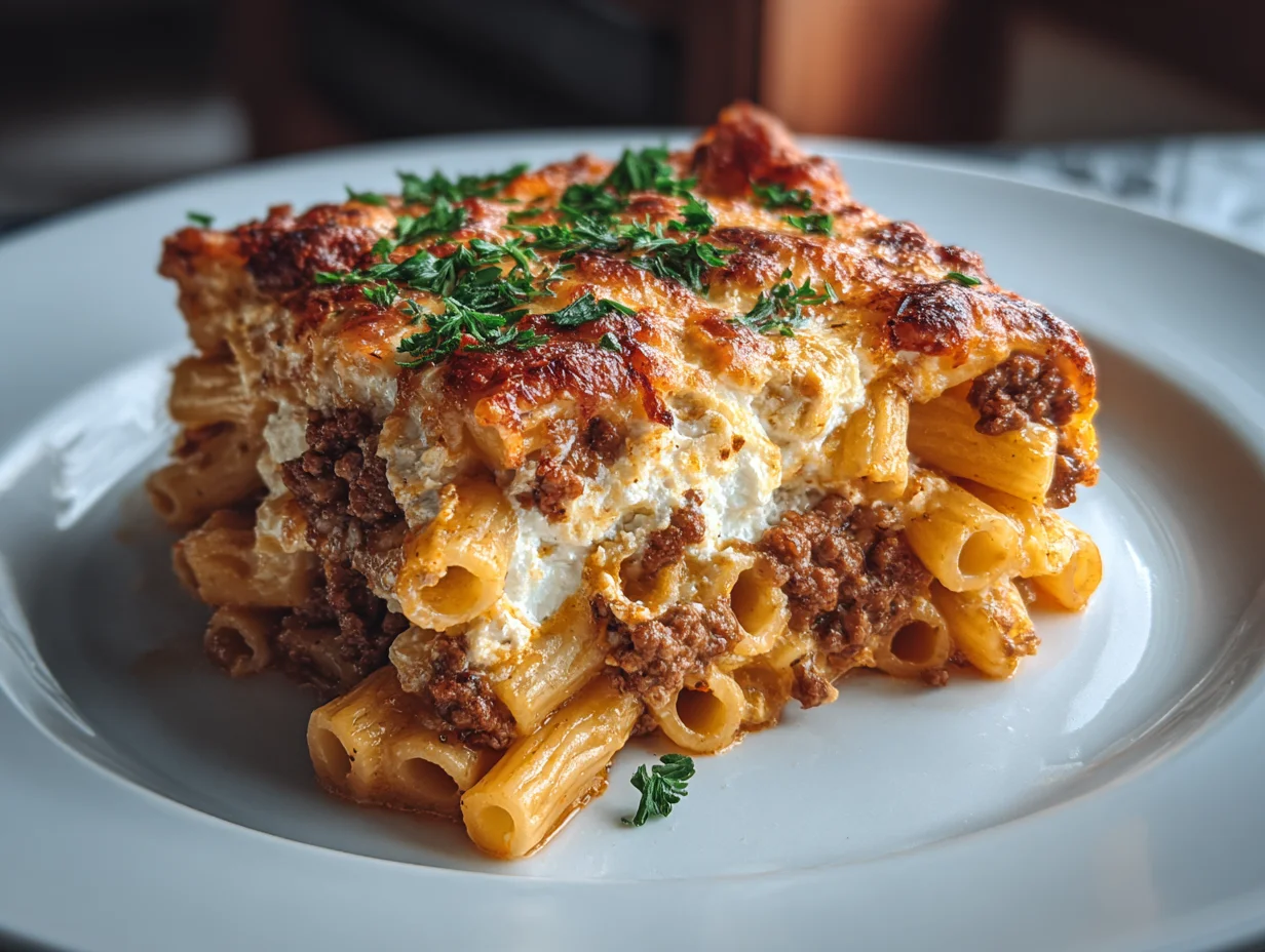baked ziti with ground beef and ricotta