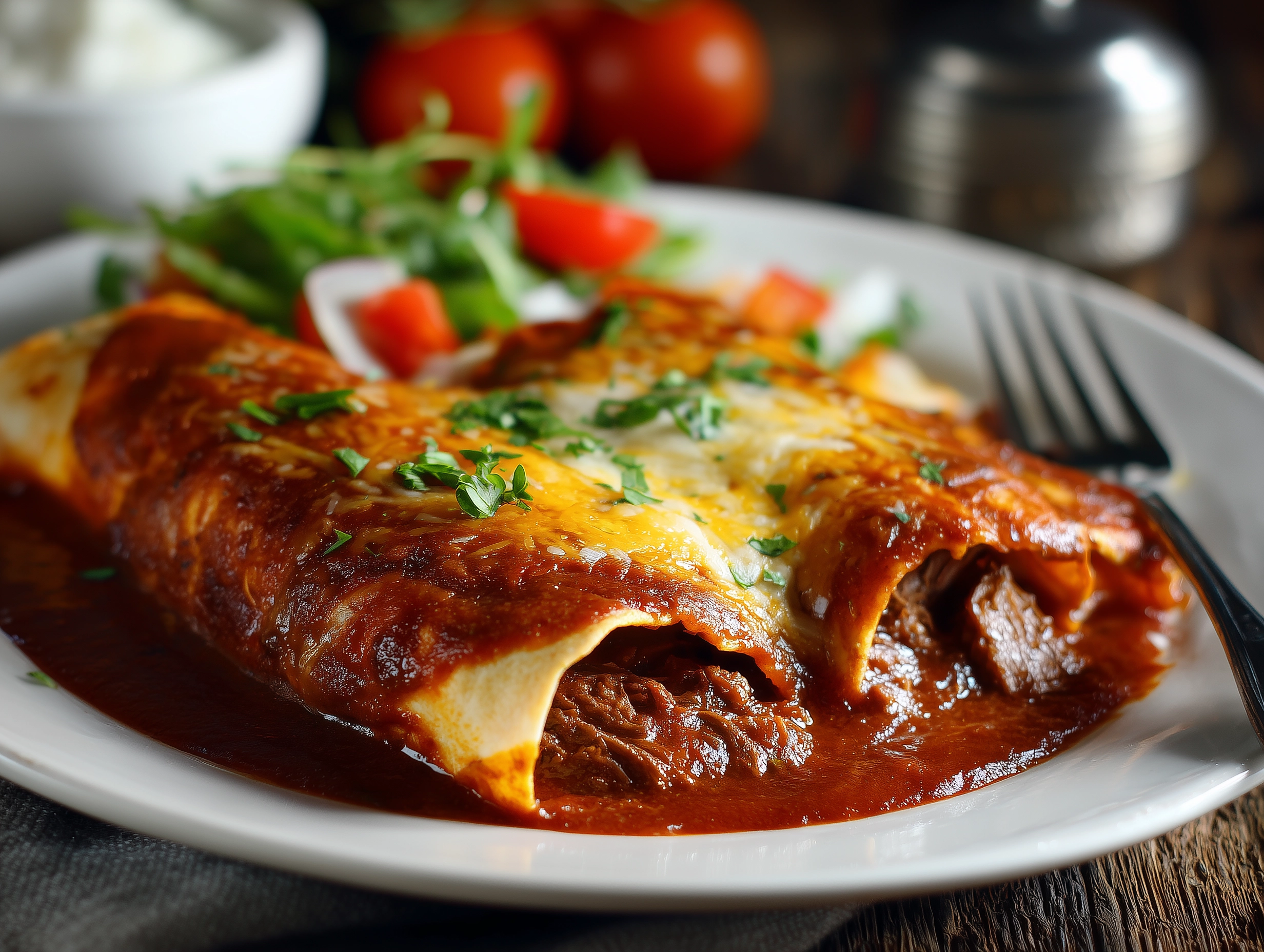 Beef Enchiladas with Red Sauce Recipe So Satisfying