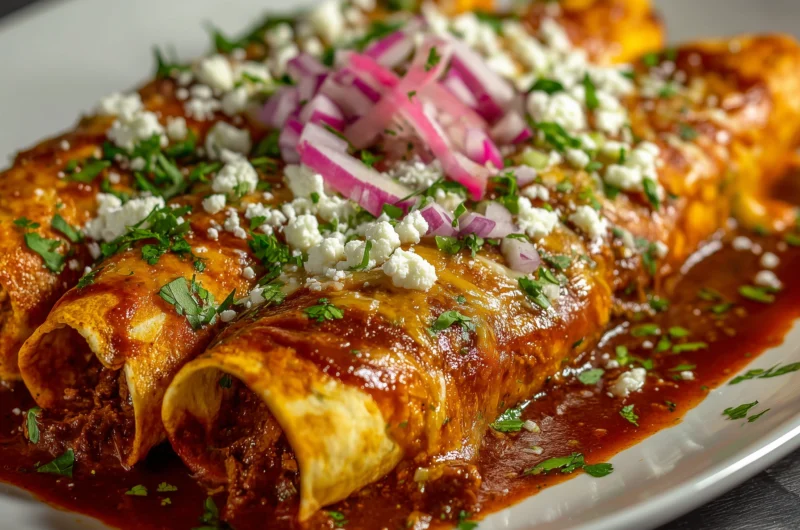 Beef Enchiladas with Red Sauce Recipe So Satisfying