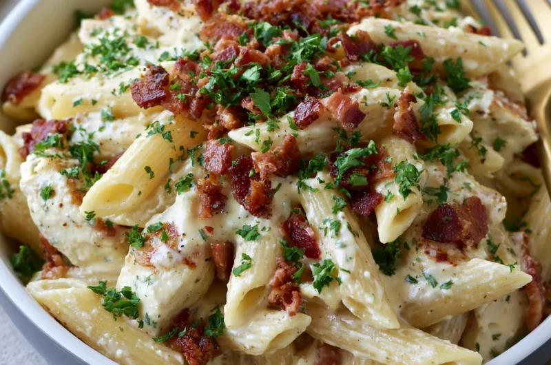 Easy Homemade Chicken Bacon Ranch Pasta Recipe
