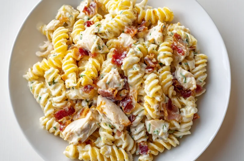 Easy Chicken Bacon Ranch Pasta Salad Recipe