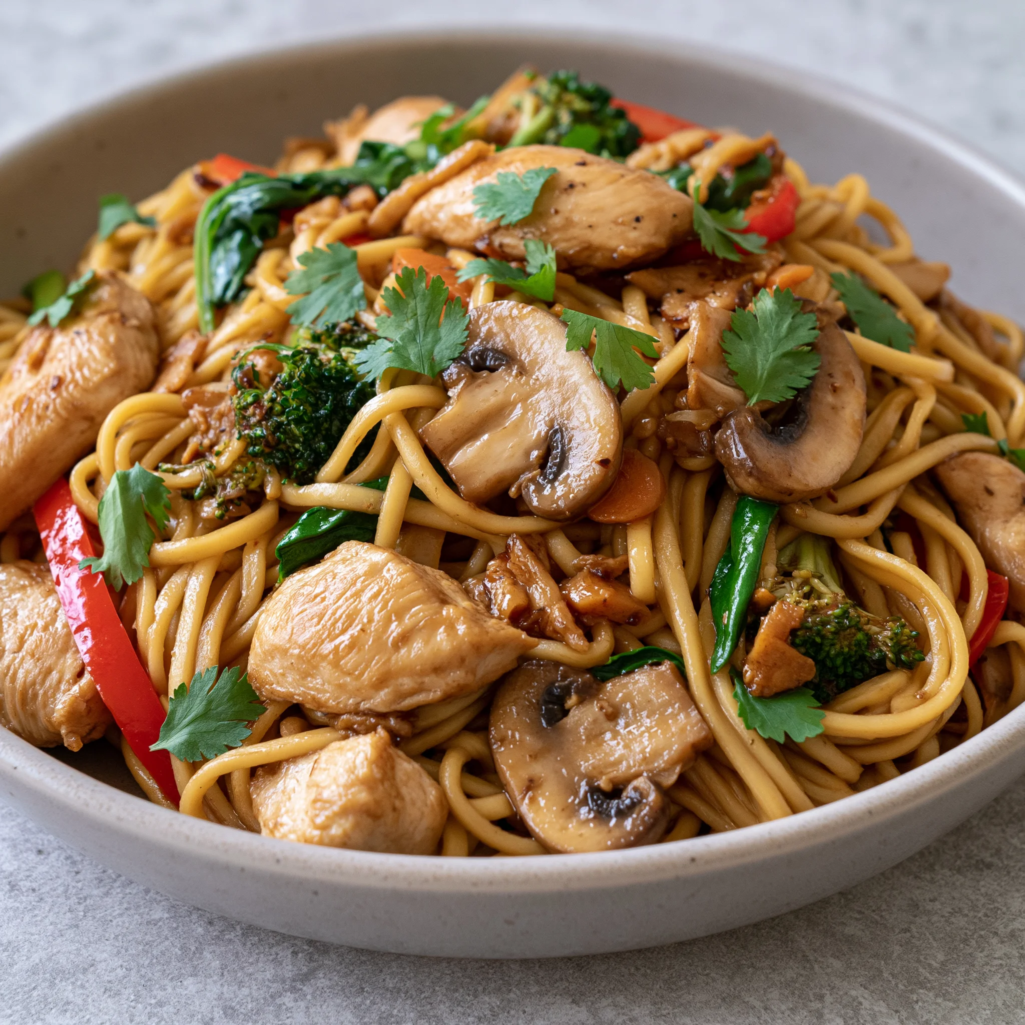 chicken stir fry with noodles