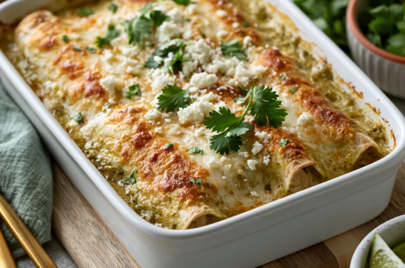 Quick and Creamy Salsa Verde Chicken Enchiladas Recipe