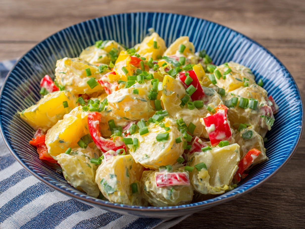 Quick Southeren Potato Salad Recipe with Bell Peppers