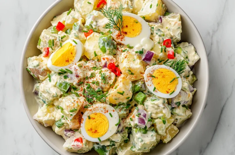 Quick Southeren Potato Salad Recipe with Bell Peppers