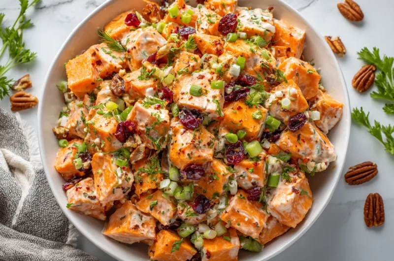 Creamy Sweet Potato Salad Recipe with Maple Flavor
