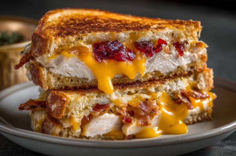 Cheddar and Bacon Turkey Melt on Sourdough Sandwich Recipe