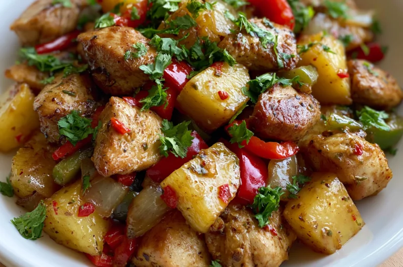 Sweet and Savoury Chicken Stir Fry With Pineapple and Peppers